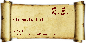 Ringwald Emil névjegykártya